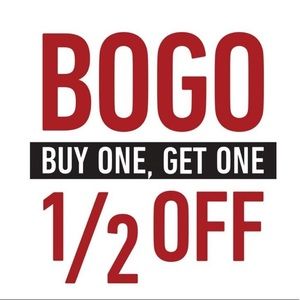 All clothes in store are buy one get one half off!